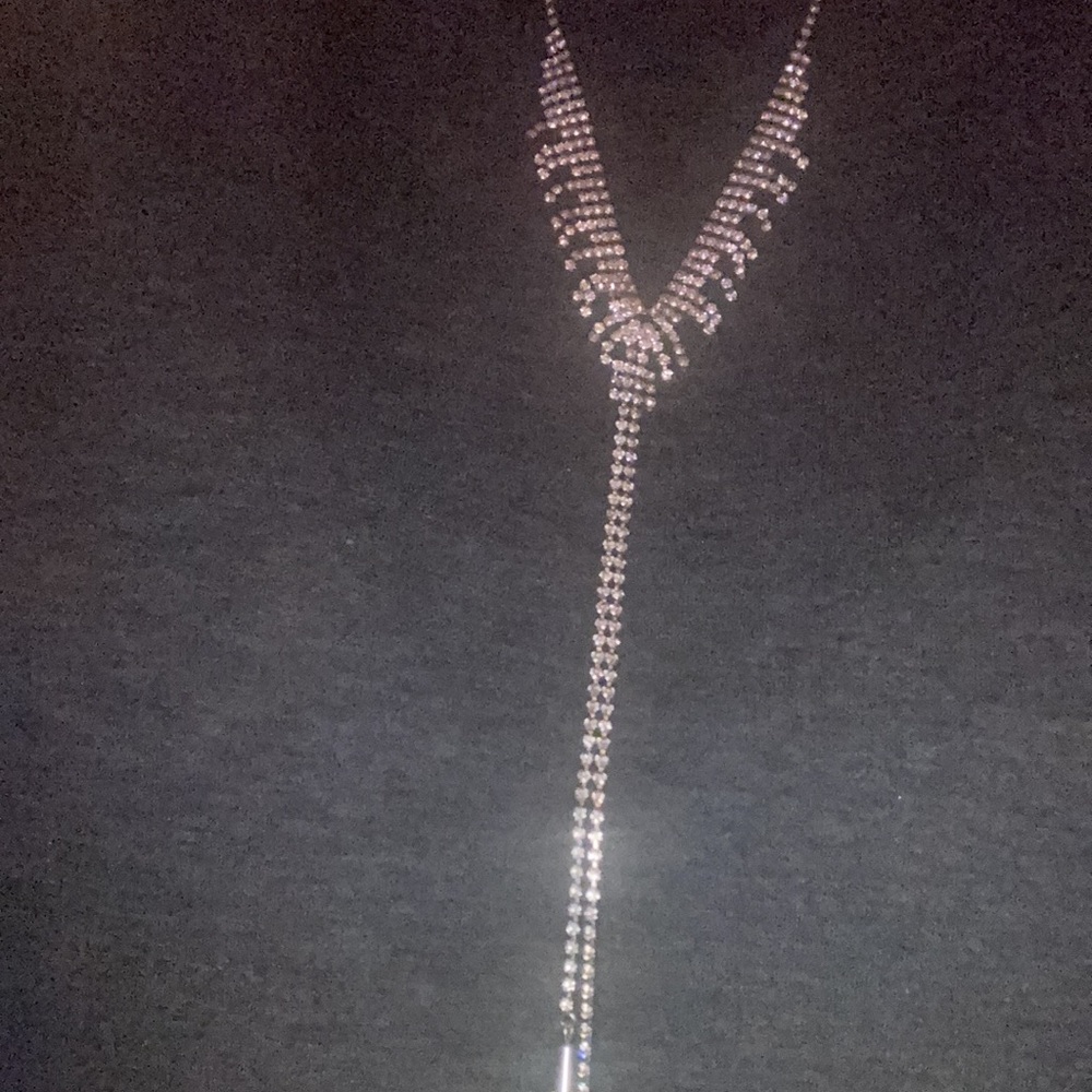 Rhinestone and Silvertone Necklace